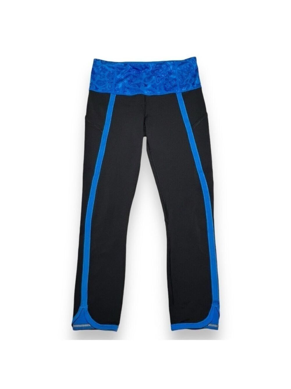 Lululemon Women’s Can’t Stop Crop Black Paisley Cornflower Size 6